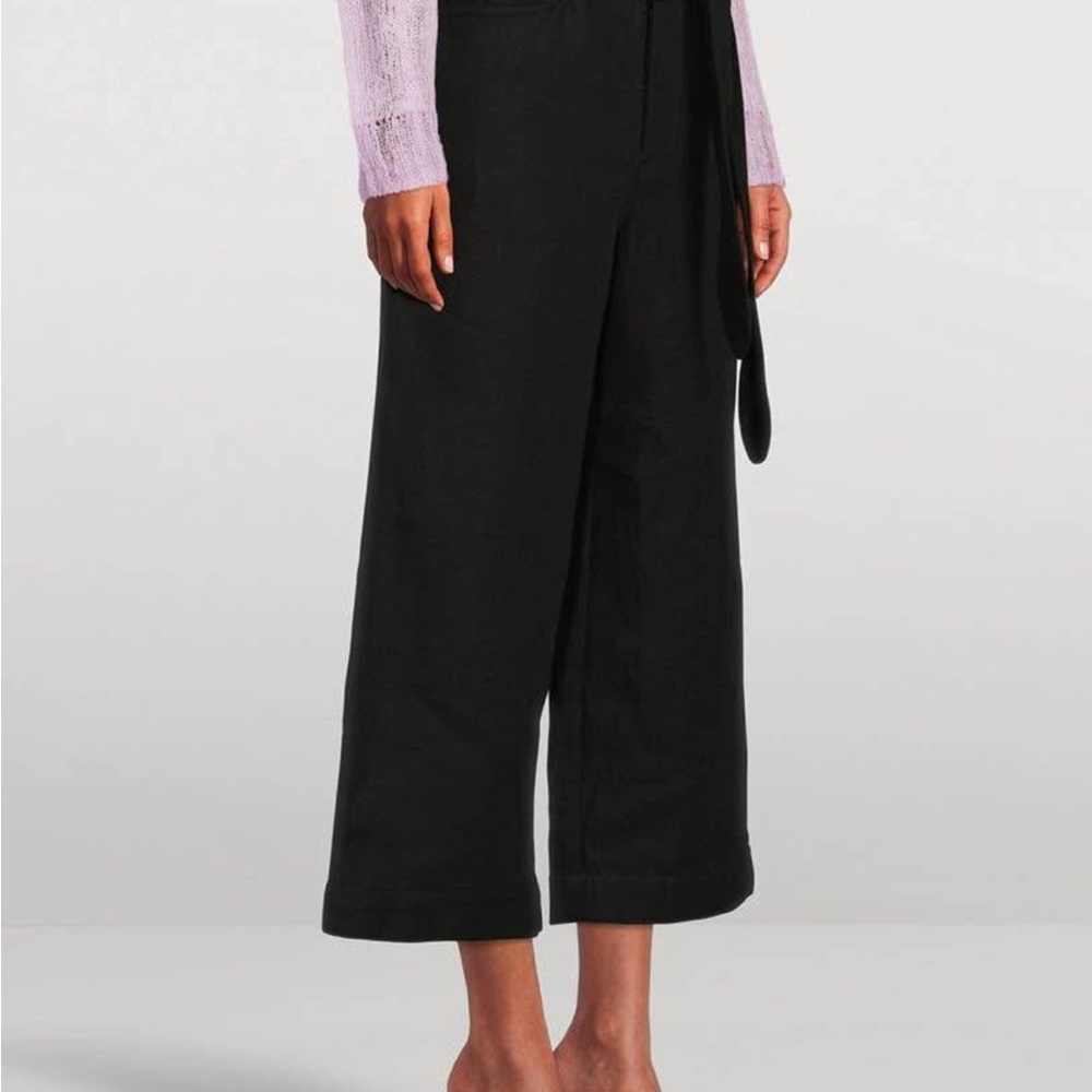 Vince elegant front tie wide leg cropped pants